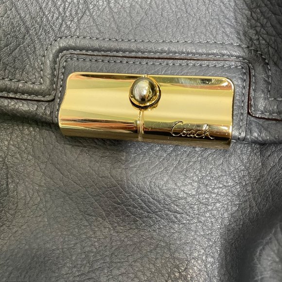 COACH kristin gray leather pebbled handbag purse - Picture 2 of 10